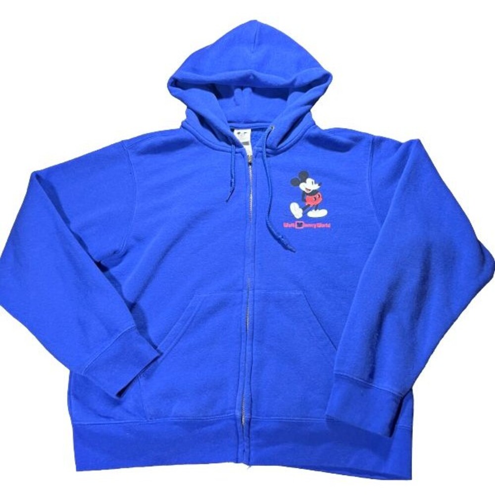 Womens WDW Mickey Mouse Zip Hoodie Royal Blue Large